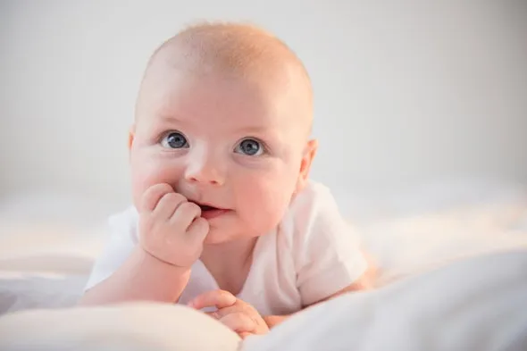 Baby laying down.