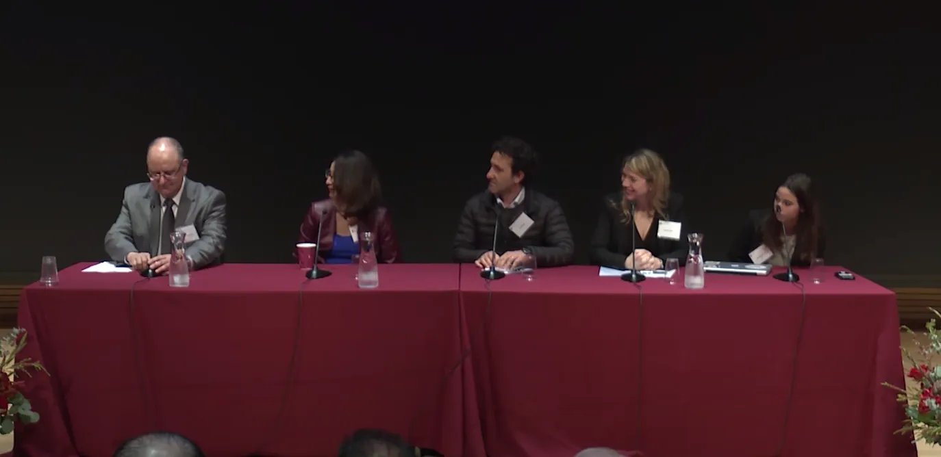 Panelists answering questions.