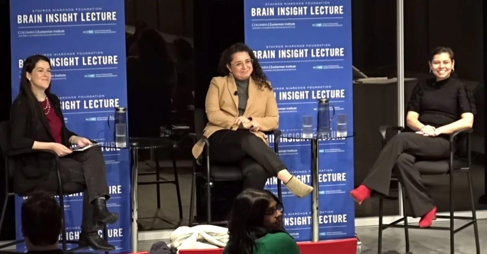 Left to right: Dr. Katie Insel, Dr. Dima Amso, and Dr. Dani Dumitriu during the Stavros Niarchos Foundation (SNF) Brain Insight Lecture on February 14. Photo: TNH Staff